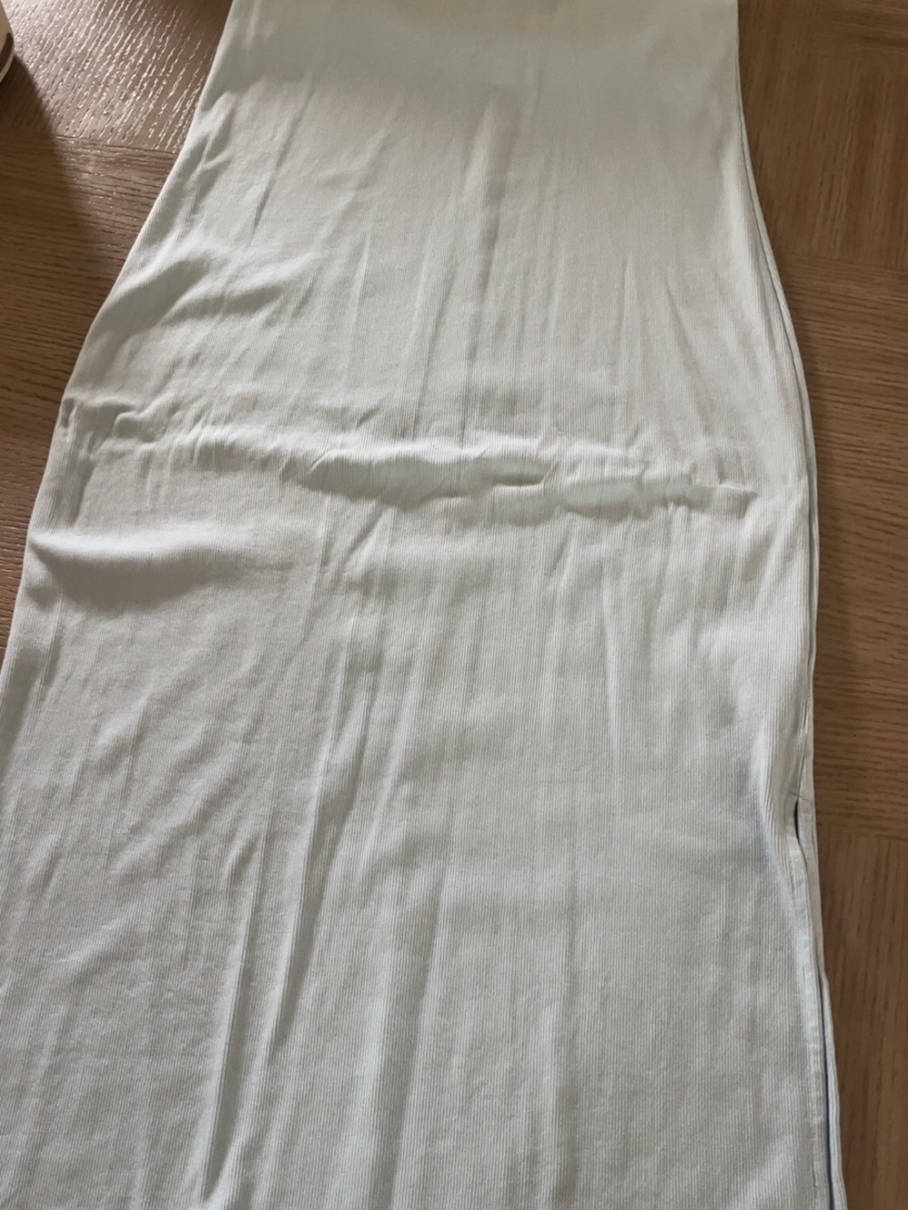 Simple Cream Knit Bodycon Skirt